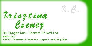 krisztina csemez business card